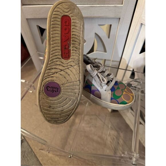 Coach pride signature rainbow Outline High Top Fashion Sneaker size 8b men’s - Picture 4 of 6